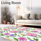 Pink Purple Yellow Floral Meadow Rug