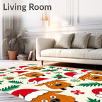 Christmas Highland Cow Holiday Holly Rug