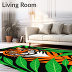 Vibrant Tiger Tropical Greenery Rug