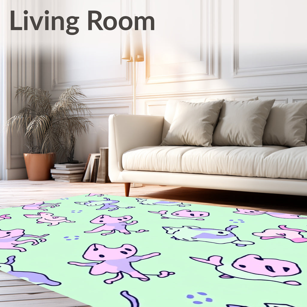 Pastel Whimsical Creature Playful Animals Rug