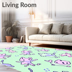 Pastel Whimsical Creature Playful Animals Rug