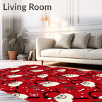 Christmas Red Santa Claus Trees Rug