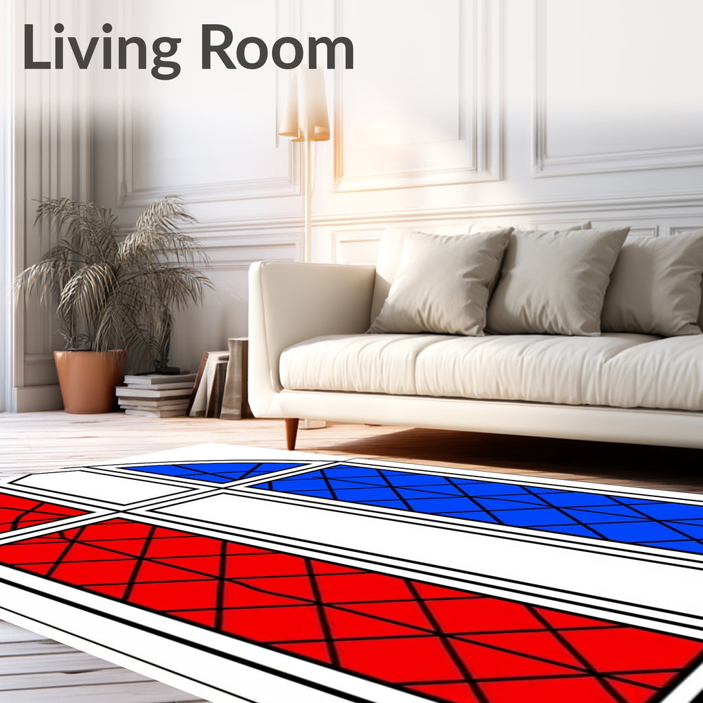 Crimson Blue Diamond Cathedral Arch Rug
