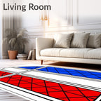 Crimson Blue Diamond Cathedral Arch Rug
