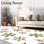 Rustic Gold Snowflake Collage Rug