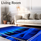 Midnight Forest Starry Night Scene Rug