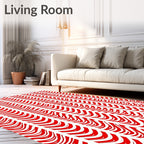 Crimson Waves Vertical Stripe Rug
