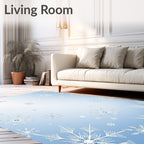 White Snowflake Background Winter Sky Rug