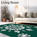 Winter White Snowflake Mandala Rug