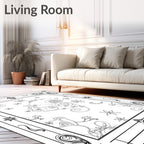 Celestial Floral Swirl Starry Night Rug