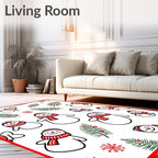 Charming Snowman Pine Berry Repeat Rug