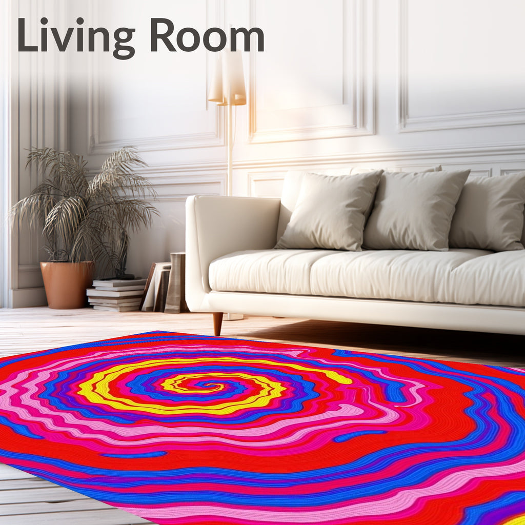 Vibrant Psychedelic Swirl Rug