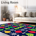 Holiday Baubles and Snowflakes Rug