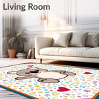 Cute Koala Bear Hearts Stars Whimsical Rug