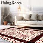 Scarlet Bloom Vine Composition Rug