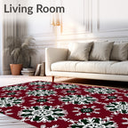 Crimson Snowflake Medallion Repeat Rug