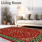 Crimson Gold Green Celtic Knot Rug