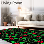 Crimson Holly Berry Garland Rug