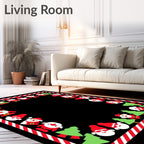 Christmas Gnomes and Trees Border Rug