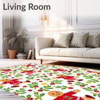 Cheerful Red Gingerbread Holiday Sprinkle Rug