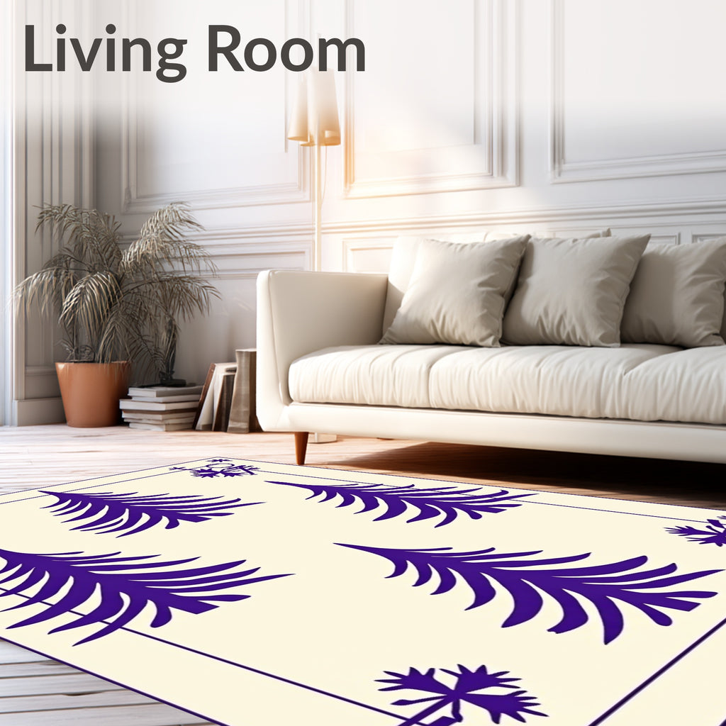 Deep Purple Pine Forest Square Rug