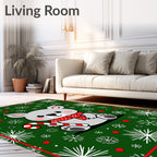 Cute Gray Bear Candy Cane Snowflakes Rug
