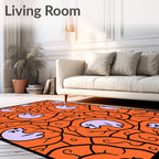 Spooky Lavender Ghost Orange Swirl Rug