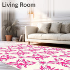 Vibrant Hot Pink Star Burst Rug