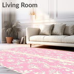 Blush Pink Floral Vine Garden Rug