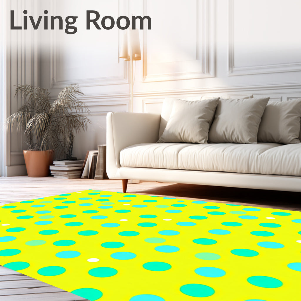 Sunny Yellow Polka Dot Scatter Rug