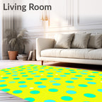 Sunny Yellow Polka Dot Scatter Rug