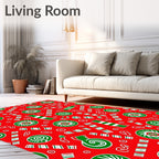 Red Green Candy Swirl Holiday Rug
