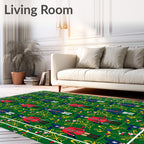 Military Figures Green Foliage Rug