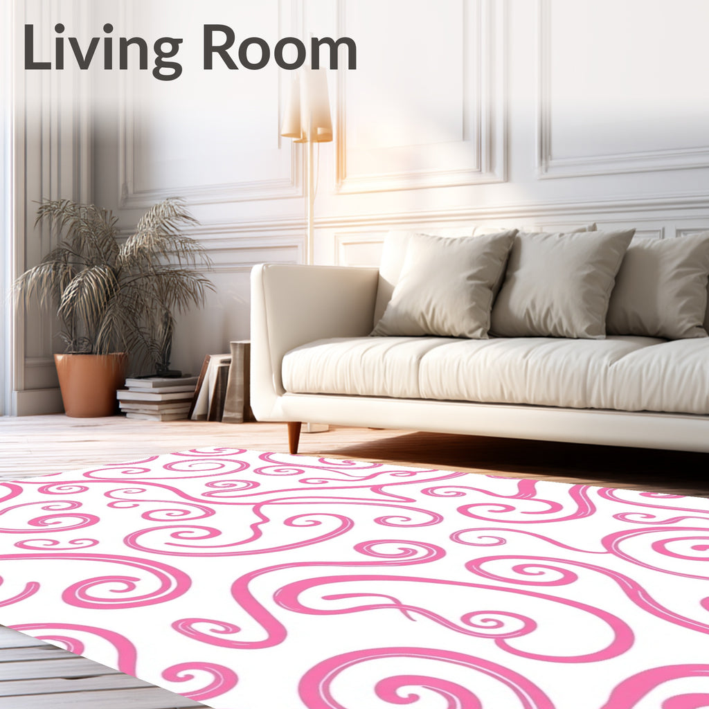 Pink Swirl Vine Artful Rug