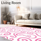 Pink Swirl Vine Artful Rug