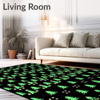 Festive Green Christmas Trees Collection Rug