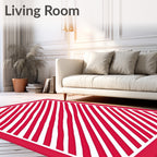 Bold Red Stripe Diagonal Rug