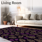 Gold Feathered Bloom Repeat Rug