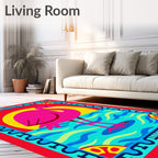 Pink Flamingo Sun Water Medallion Rug