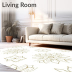 Golden Outline Floral Mandala Rug