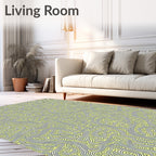 Yellow Maze Line Art Rug