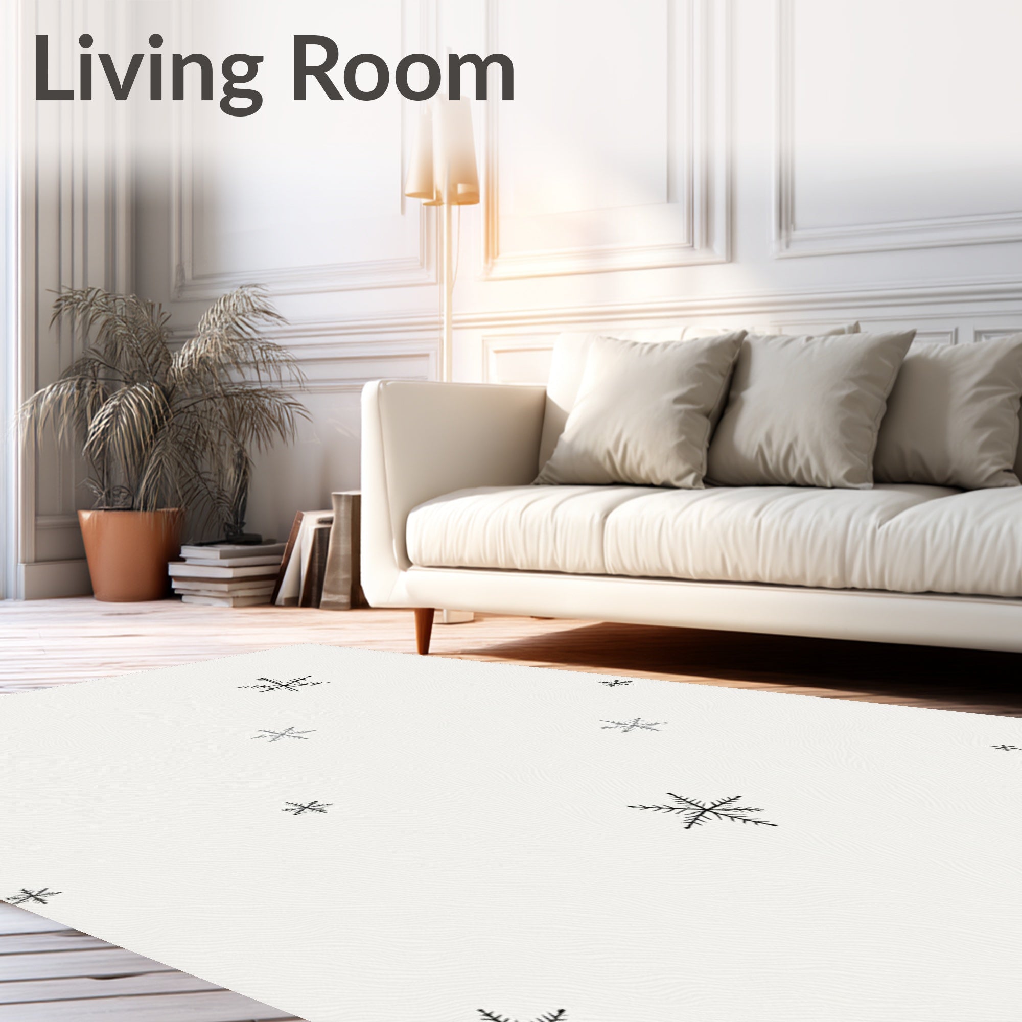 Subtle Snowflake Scatter Cream Rug