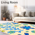 Blue Coral Fish Sunburst Whimsy Rug