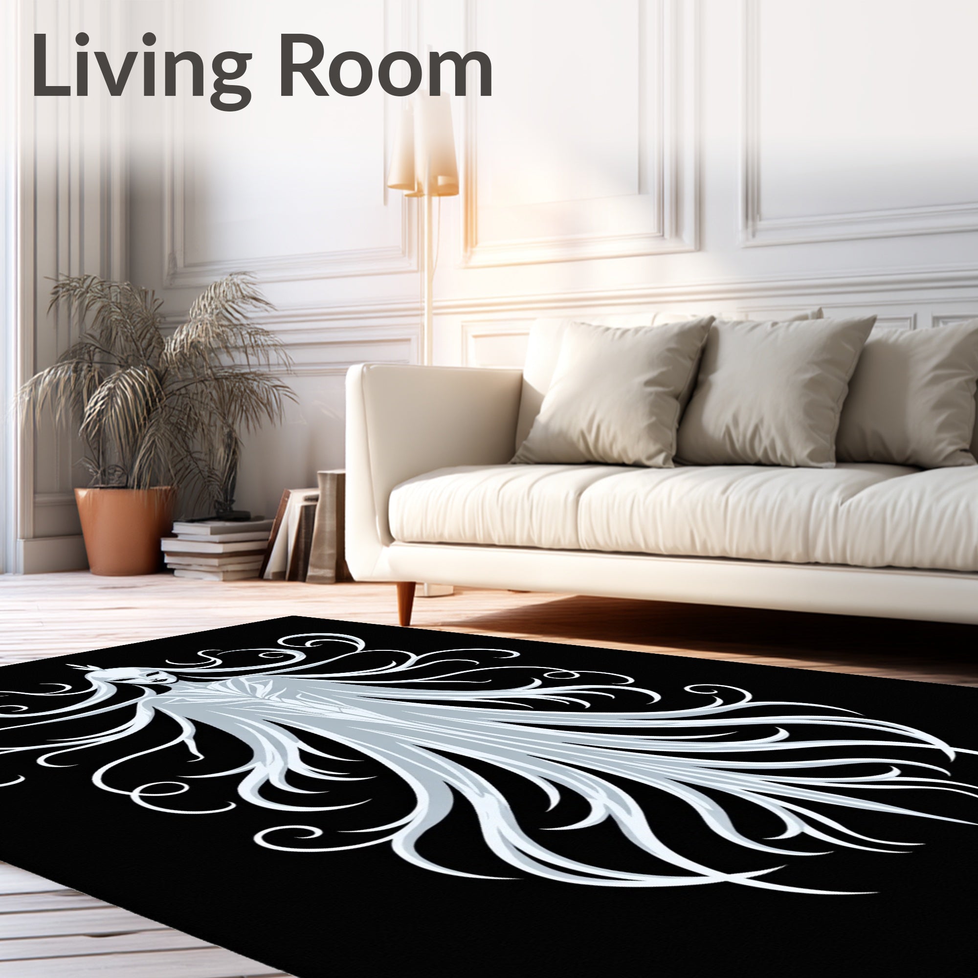 Ethereal White Spirit Flowing Hair Rug