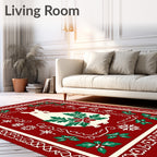 White Rabbit Holly Festive Frame Rug