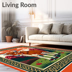 Brave Bull Rustic Landscape Art Rug