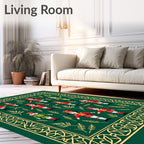 Emerald Green Nutcracker Soldiers Border Rug