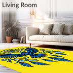 Blue Raven Hexagon Floral Yellow Rug