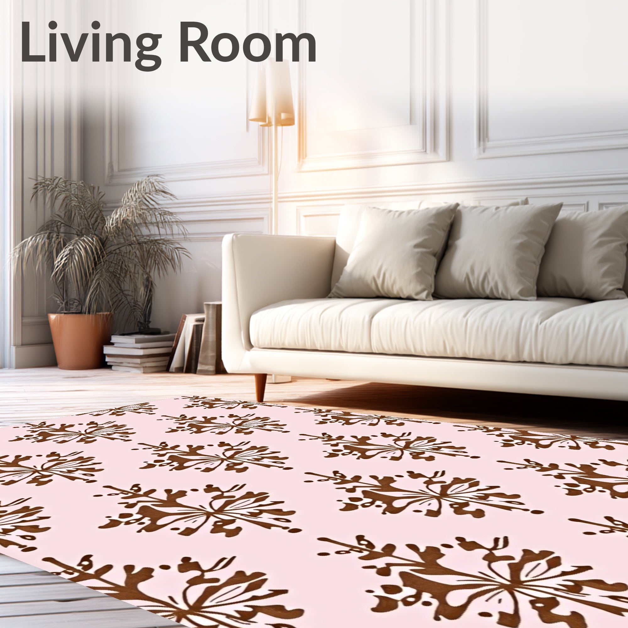 Brown Abstract Floral Repeat Rug