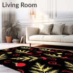 Red Gold Spruce Christmas Ornaments Rug